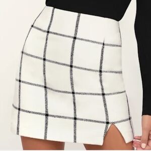 Lulu's Black and White Checkered Pencil Skirt